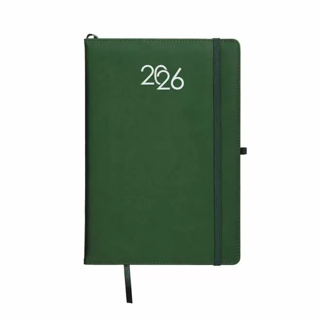 AGENDA SEMAINIER PERSONNALISABLE PU THERMOCOLLE 'GRAND LUGGI'  - vert