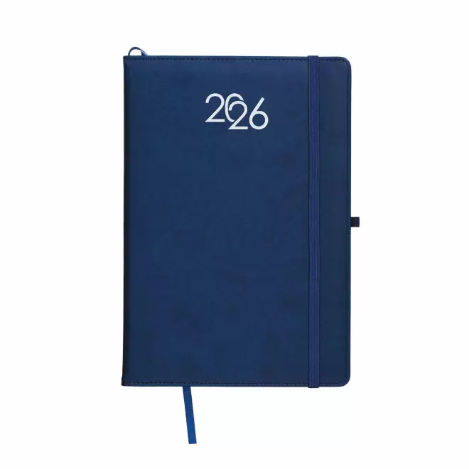 AGENDA SEMAINIER PERSONNALISABLE PU THERMOCOLLE 'GRAND LUGGI'  - bleu marine