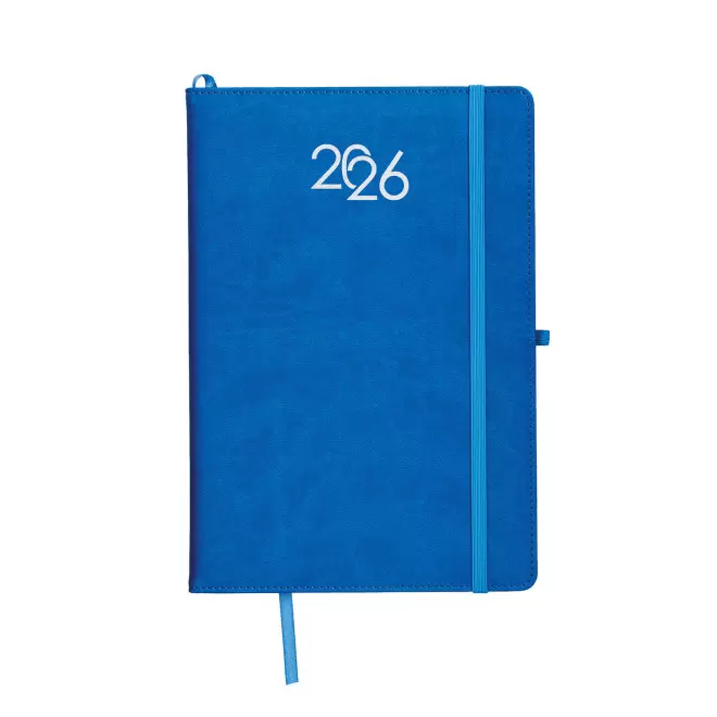AGENDA SEMAINIER PERSONNALISABLE PU THERMOCOLLE 'GRAND LUGGI'  - bleu royal