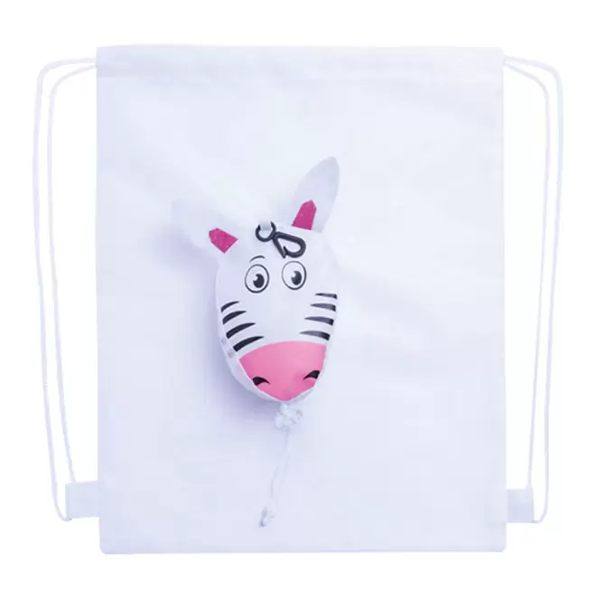 SAC A CORDELETTES ENFANT BOULE PERSONNALISABLE 'ADELENT' - blanc