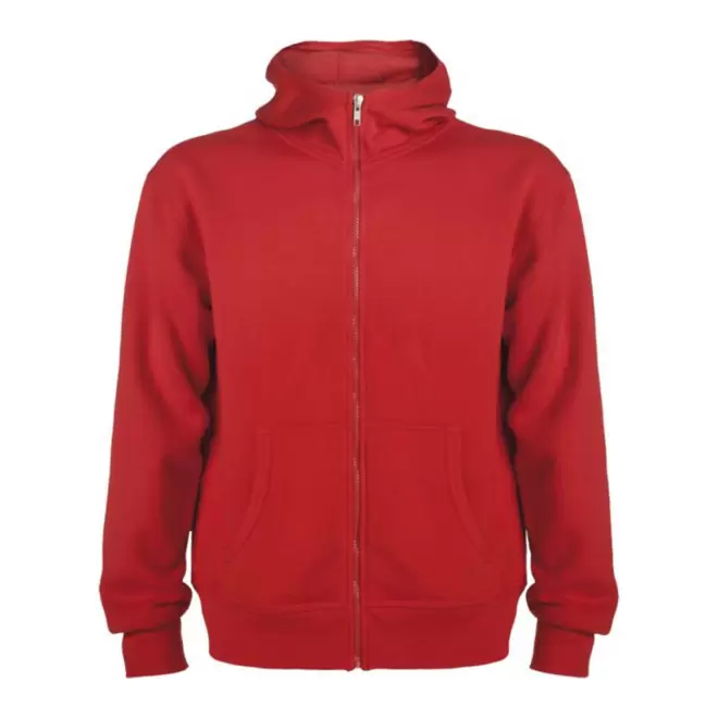 SWEAT-SHIRT ZIPPE MIXTE PERSONNALISABLE 'RAPHAEL' - rouge