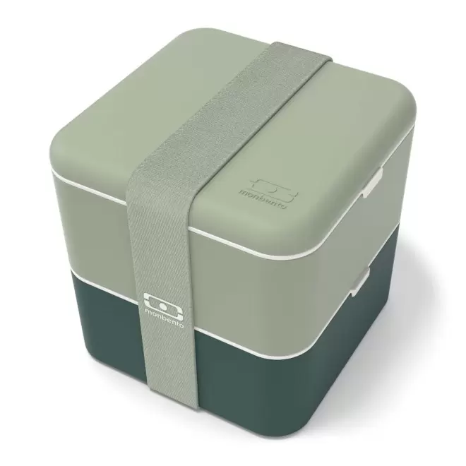 LUNCH BOX PERSONNALISABLE MB SQUARE MONBENTO® 'BLOUC' - vert foncé