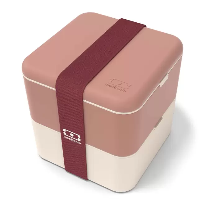 LUNCH BOX PERSONNALISABLE MB SQUARE MONBENTO® 'BLOUC' - rose