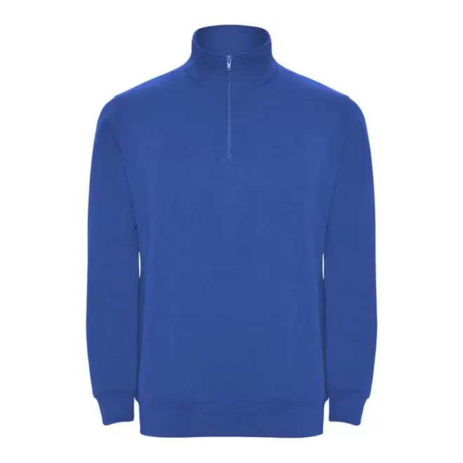 SWEAT-SHIRT MIXTE DEMI-ZIP PERSONNALISABLE 'RAPHAEL' - bleu royal