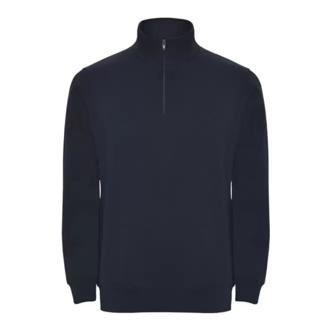 SWEAT-SHIRT MIXTE DEMI-ZIP PERSONNALISABLE 'RAPHAEL' - bleu marine