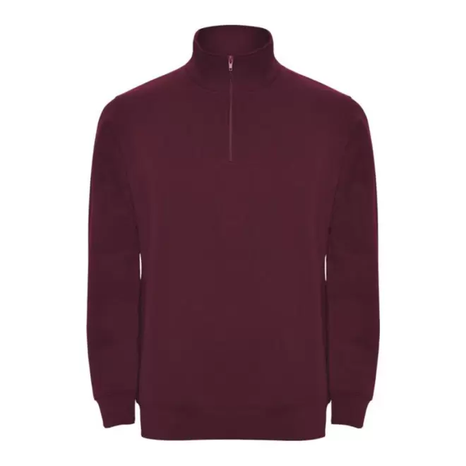 SWEAT-SHIRT MIXTE DEMI-ZIP PERSONNALISABLE 'RAPHAEL' - bordeaux
