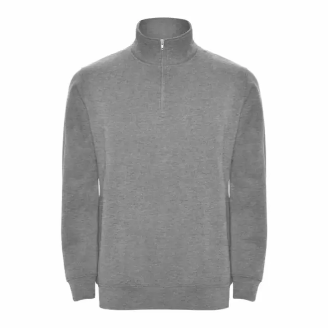 SWEAT-SHIRT MIXTE DEMI-ZIP PERSONNALISABLE 'RAPHAEL' - gris chine
