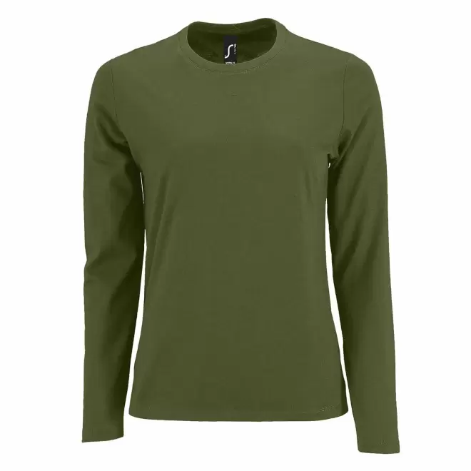 TEE-SHIRT PERSONNALISABLE FEMME ML 'IMPERIAL LSL' - kaki