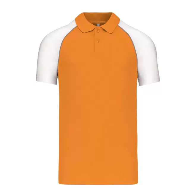 POLO MIXTE RAGLAN PERSONNALISABLE 'DUALTONE' - orange/blanc