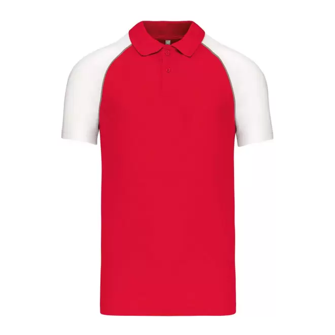 POLO MIXTE RAGLAN PERSONNALISABLE 'DUALTONE' - rouge/blanc