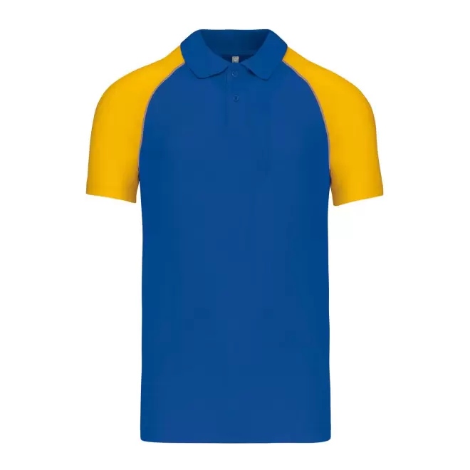 POLO MIXTE RAGLAN PERSONNALISABLE 'DUALTONE' - bleu/jaune