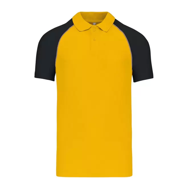 POLO MIXTE RAGLAN PERSONNALISABLE 'DUALTONE' - jaune/noir