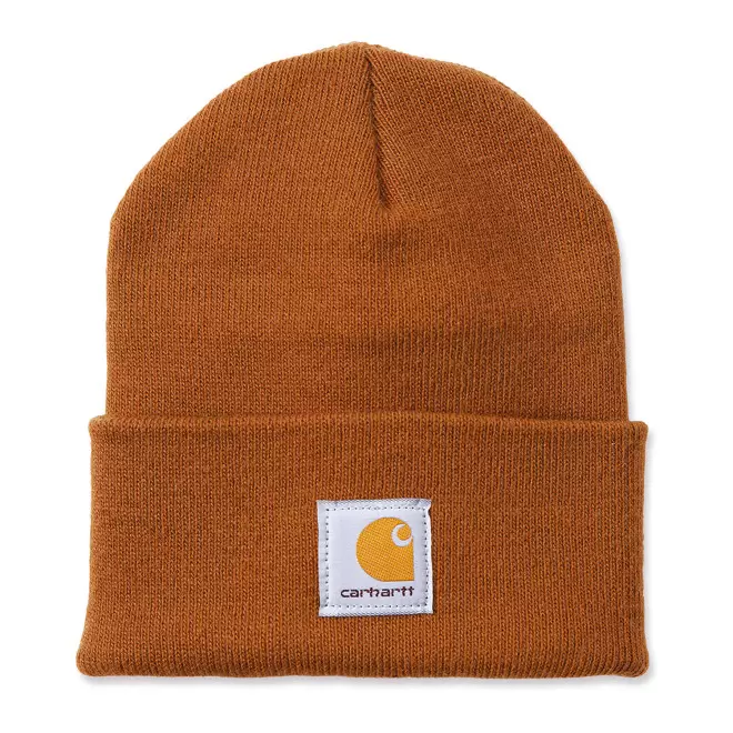 BONNET TRICOTE CARHARTT PERSONNALISABLE 'WATCH HAT' - caramel