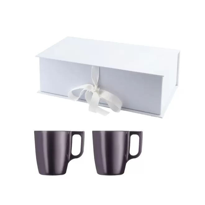COFFRET 2 MUGS PERSONNALISABLE EN VERRE MIF 250ML 'FLASHY' - violet