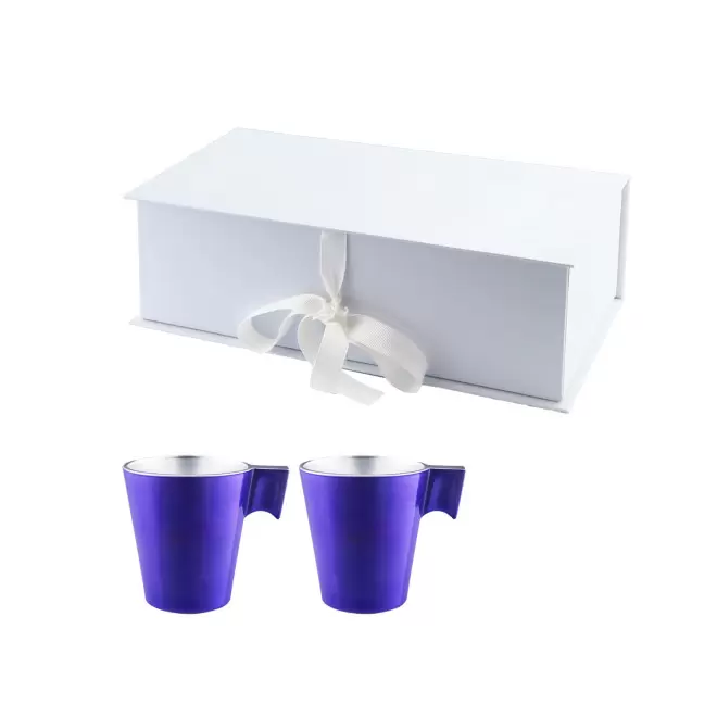 COFFRET 2 MUGS EN VERRE MIF 220ML PERSONNALISABLE 'FLASHY' - violet