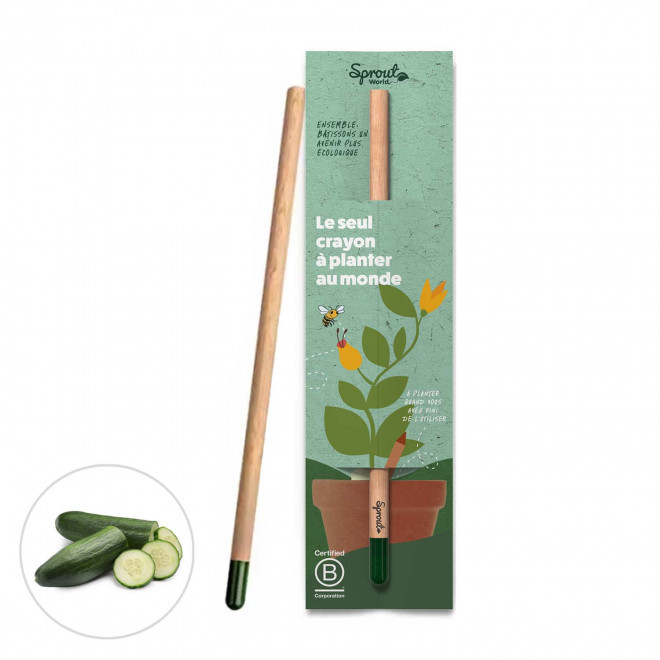 CRAYON GRAINES PERSONNALISÉ CARTONNETTE 'POUSS' - concombre