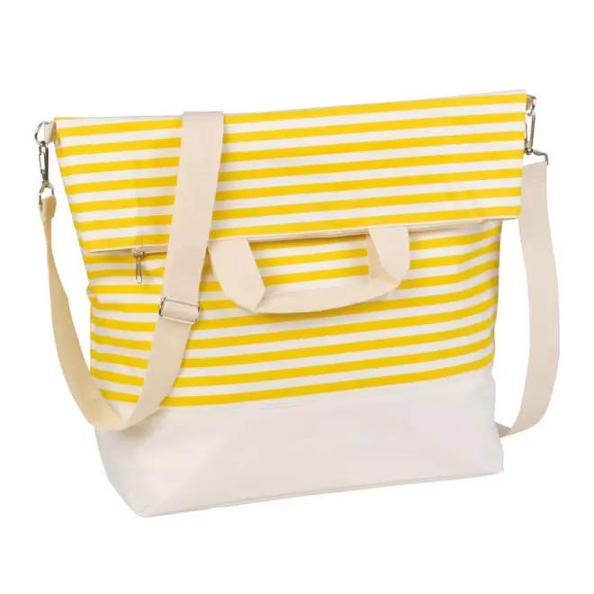 SAC DE PLAGE PERSONNALISABLE MOTIF MARINIÈRE 'MARINA' - jaune