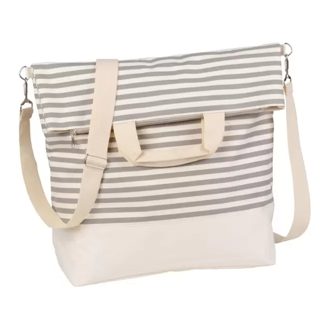 SAC DE PLAGE PERSONNALISABLE MOTIF MARINIÈRE 'MARINA' - gris
