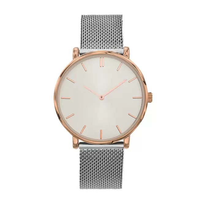 MONTRE MIXTE PERSONNALISABLE 'SOFYA MAILLE' - chromé/doré