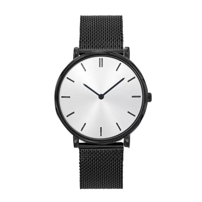 MONTRE MIXTE PERSONNALISABLE 'SOFYA MAILLE' - noir/blanc