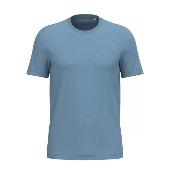 TEE-SHIRT MIXTE PERSONNALISABLE 180G 'LIGNAGE BLANC' - bleu chiné