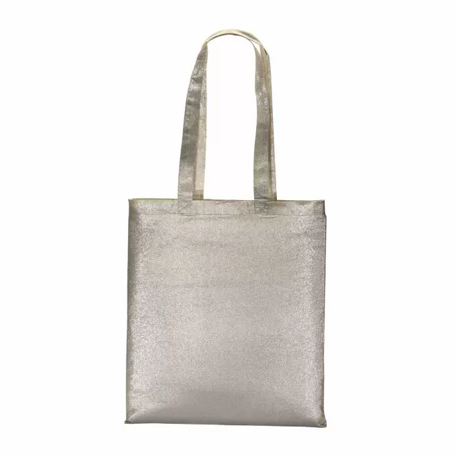 SAC SHOPPING BRILLANT PERSONNALISABLE 'SHINYTA' - argenté