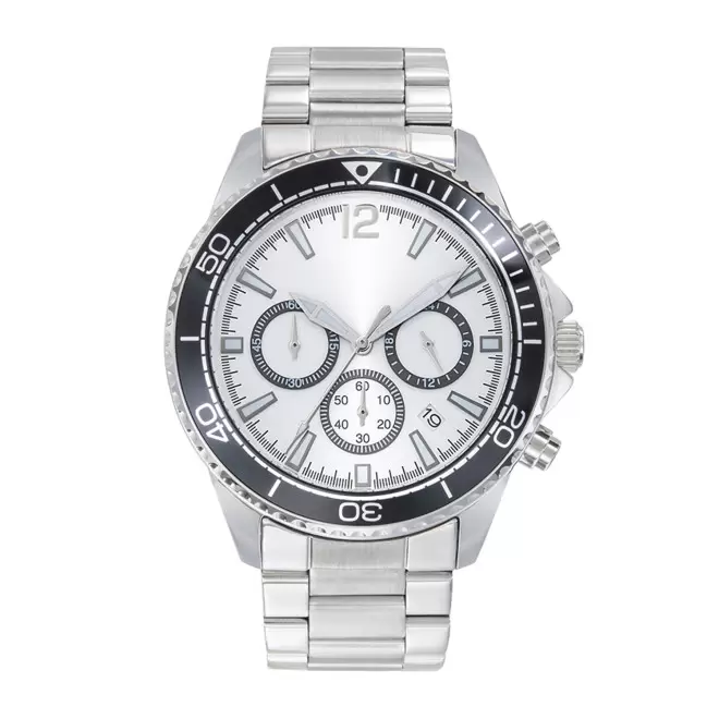 MONTRE HOMME PERSONNALISABLE 'ROMAIN ACIER' - blanc