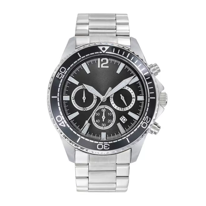 MONTRE HOMME PERSONNALISABLE 'ROMAIN ACIER' - noir