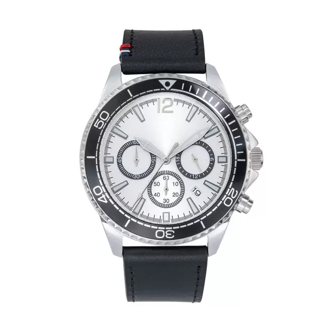 MONTRE HOMME PERSONNALISABLE 'ROMAIN CUIR' - blanc