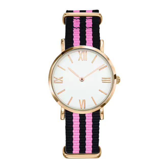 MONTRE FEMME PERSONNALISABLE 'AXELLE' - doré/noir/rose