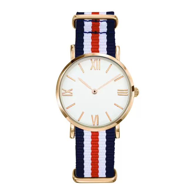 MONTRE FEMME PERSONNALISABLE 'AXELLE' - doré/rouge/blanc/bleu