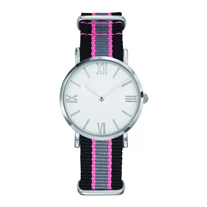 MONTRE FEMME PERSONNALISABLE 'AXELLE' - chrome/rose/gris