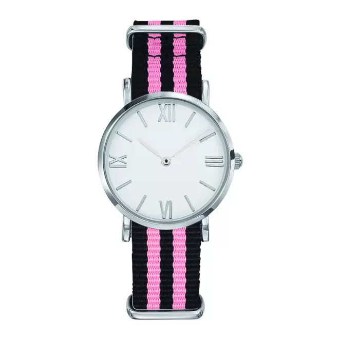 MONTRE FEMME PERSONNALISABLE 'AXELLE' - chrome/noir/rose