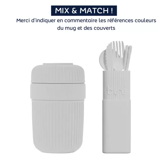 COFFRET PERSONNALISABLE MUG ET COUVERTS 'BINI' - Mix and Match