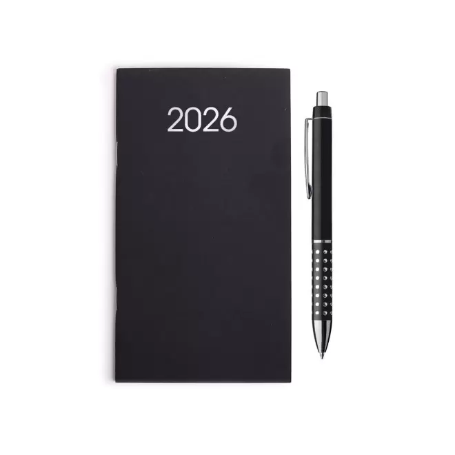 SET PUBLICITAIRE AGENDA POCHE ET STYLO 'OFFIXE PLUS' - noir