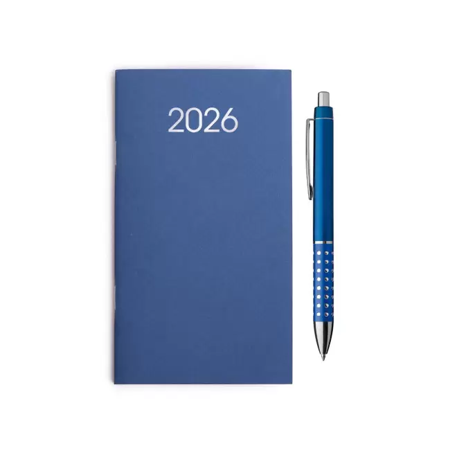 SET PUBLICITAIRE AGENDA POCHE ET STYLO 'OFFIXE PLUS' - bleu