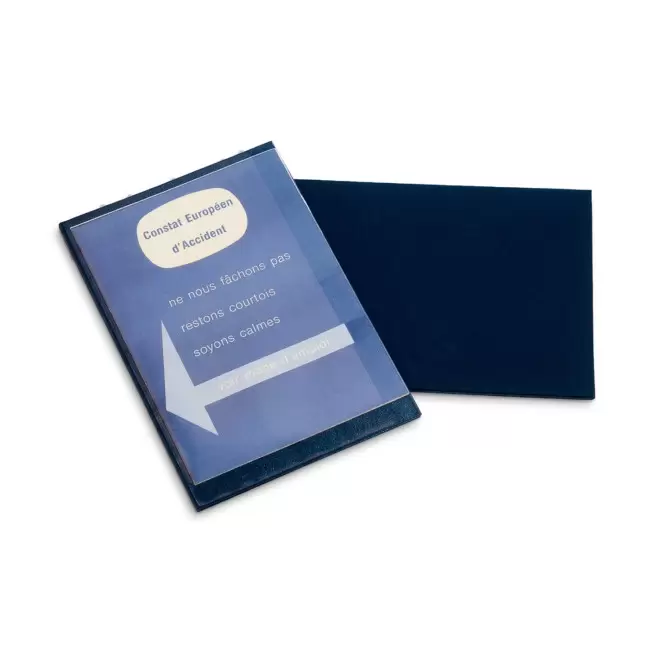 PORTE CONSTAT AMIABLE PERSONNALISE 'DRIVE SAFE' - bleu azur