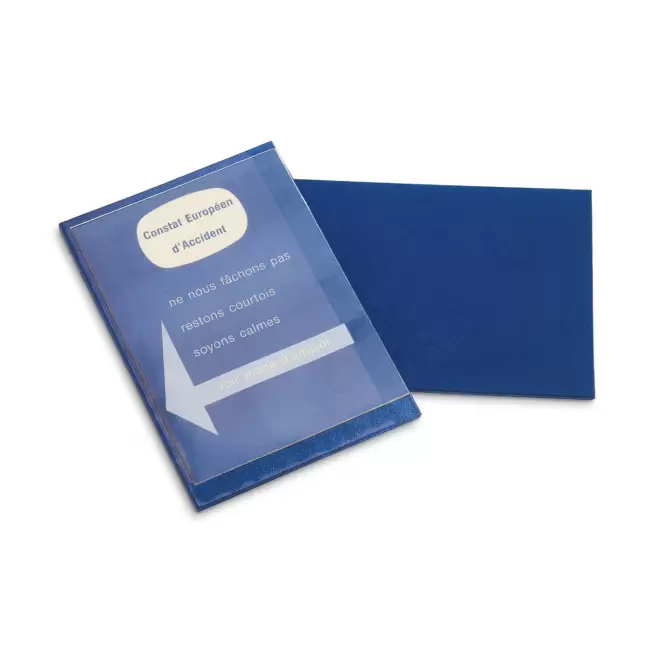 PORTE CONSTAT AMIABLE PERSONNALISE 'DRIVE SAFE' - bleu royal