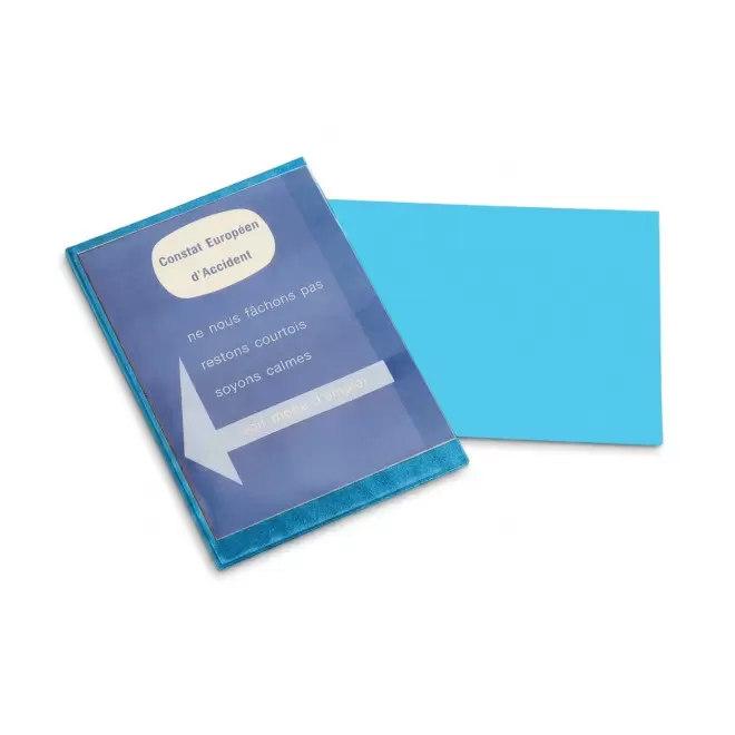 PORTE CONSTAT AMIABLE PERSONNALISE 'DRIVE SAFE' - bleu aqua