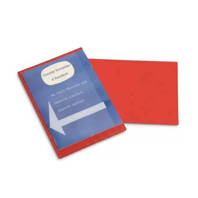 PORTE CONSTAT AMIABLE PERSONNALISE 'DRIVE SAFE' - rouge