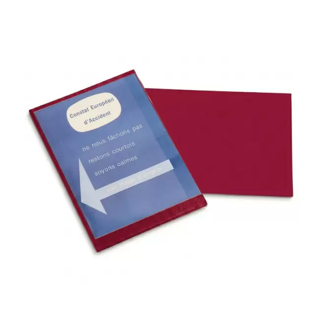 PORTE CONSTAT AMIABLE PERSONNALISE 'DRIVE SAFE' - bordeaux