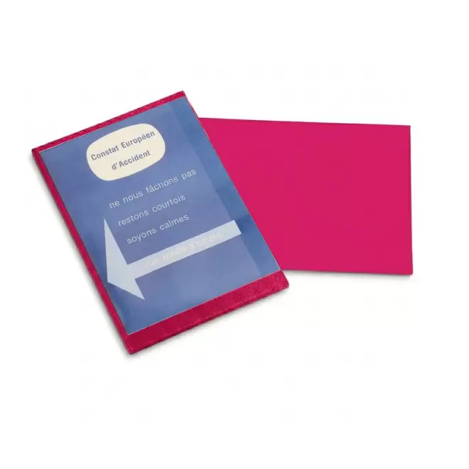 PORTE CONSTAT AMIABLE PERSONNALISE 'DRIVE SAFE' - fuchsia