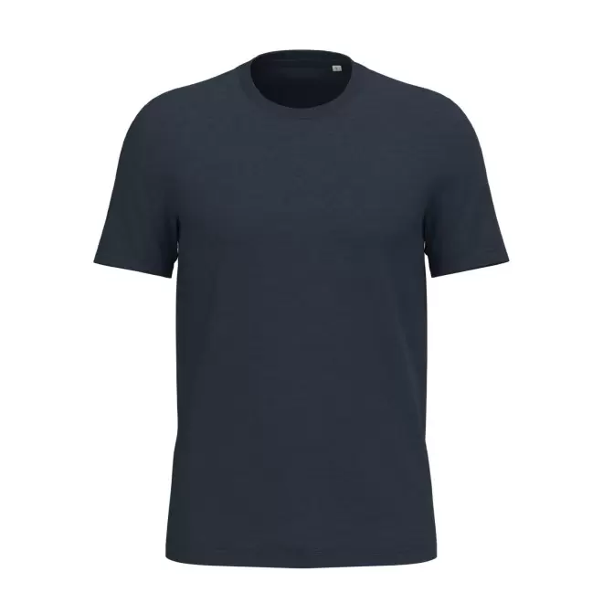 TEE-SHIRT MIXTE PERSONNALISABLE 180G 'LIGNAGE BLANC' - bleu marine chiné