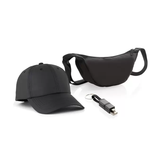 PACK PERSONNALISE CASQUETTE CABLE ET BANANE 'HIPSY' - noir