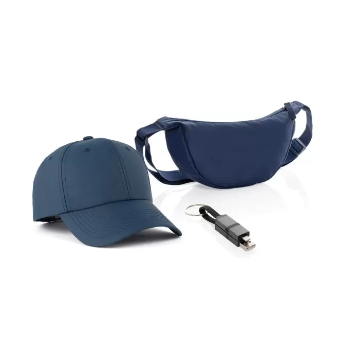 PACK PERSONNALISE CASQUETTE CABLE ET BANANE 'HIPSY' - bleu marine