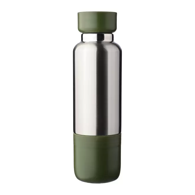 BOUTEILLE ISOTHERME AVEC GOBELET PERSONNALISABLE 'NOMLY' - vert