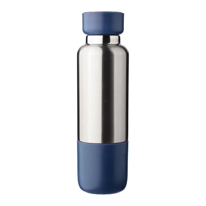 BOUTEILLE ISOTHERME AVEC GOBELET PERSONNALISABLE 'NOMLY' - bleu