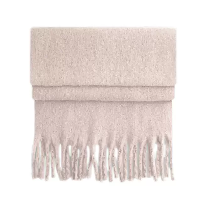 ECHARPE OVERSIZE PERSONNALISABLE 'FLUFFY SCARFO' - rose pâle