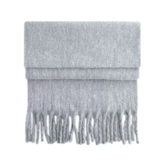 ECHARPE OVERSIZE PERSONNALISABLE 'FLUFFY SCARFO' - gris clair