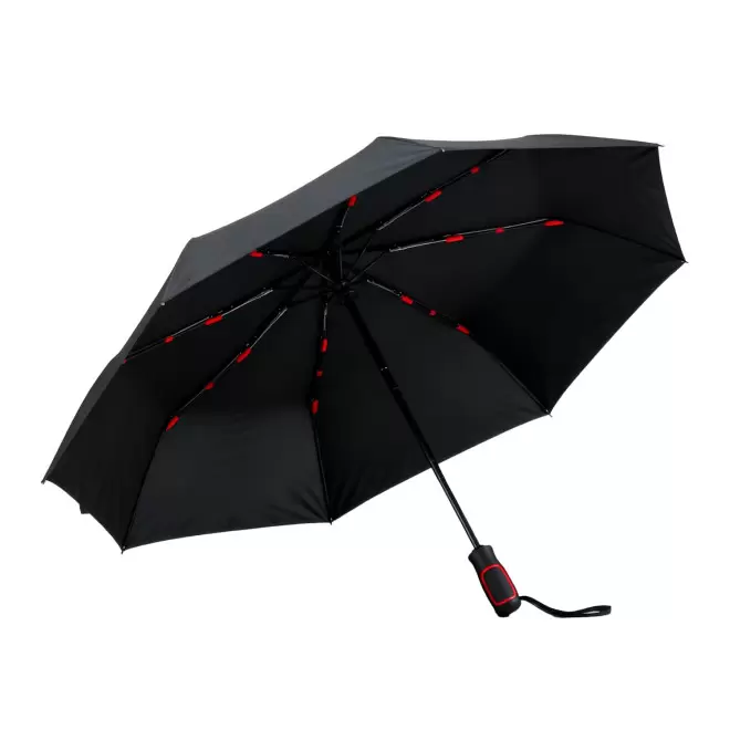 PARAPLUIE PLIABLE TEMPETE AUTO PERSONNALISABLE 'NAMIC' - noir/rouge